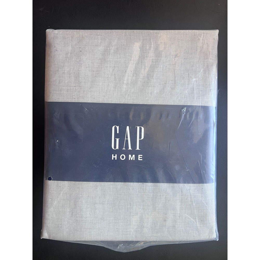 Gap Home Organic Cotton Window Curtain Pair 48x84 Grey Chambray Yarn Dyed NEW